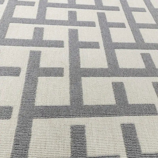 Asiatic Rugs Antibes AN03 White Grey Grid - Woven Rugs