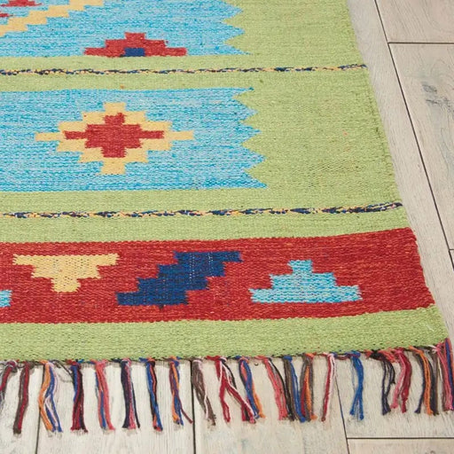 Nourison Rugs Rectangle / 198 x 290cm Baja BAJ02 Blue Green 99446395719 - Woven Rugs