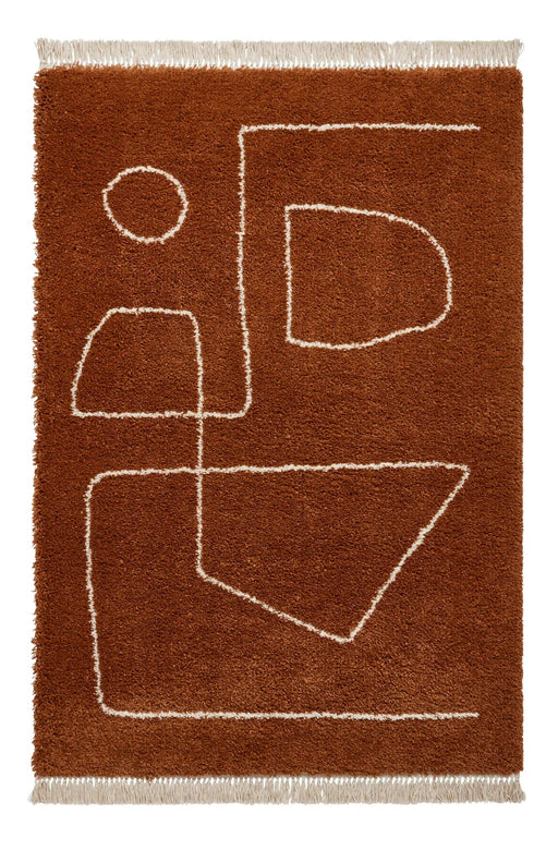 Think Rugs Rugs Boho A474 Rust - Woven Rugs