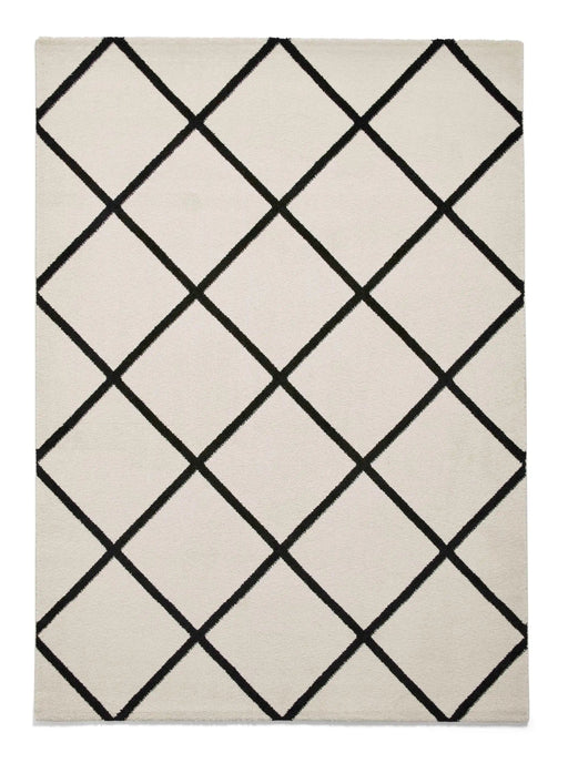 Think Rugs Rugs Rectangle / 120 x 170cm Brooklyn BRK35 Cream Black 5056331409413 - Woven Rugs