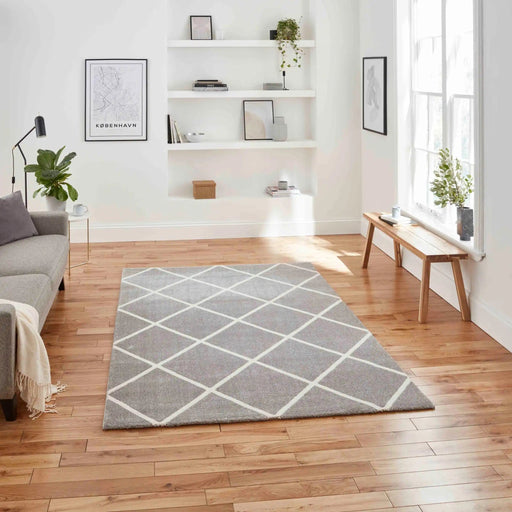 Think Rugs Rugs Brooklyn BRK35 Grey Cream - Woven Rugs