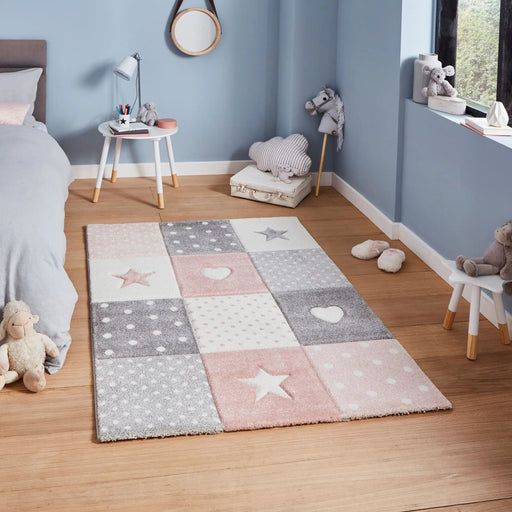 Think Rugs Rugs Brooklyn Kids 20339 Pink - Woven Rugs