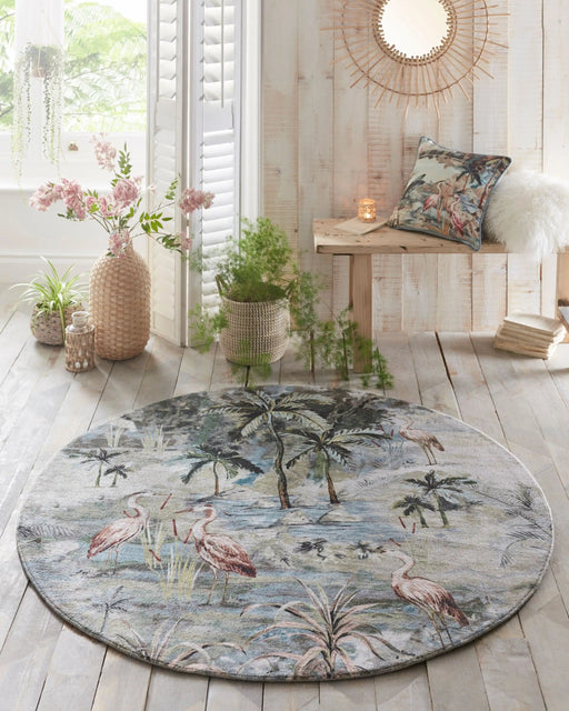 Clarke & Clarke Rugs Circle / 160 x 160cm Habitat Lagoon 5031706764038 - Woven Rugs