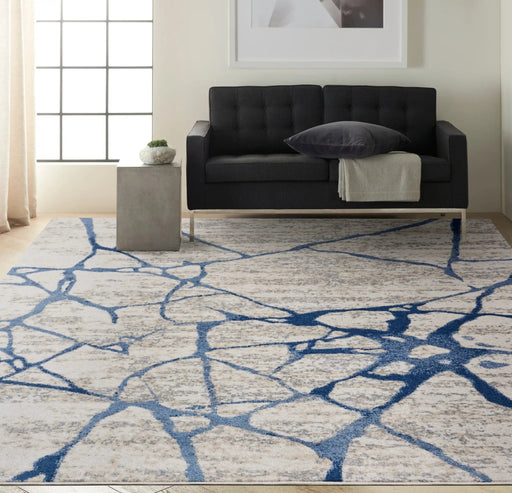 Calvin Klein Home Rugs CK001 River Flow RFV05 Ivory Blue - Woven Rugs