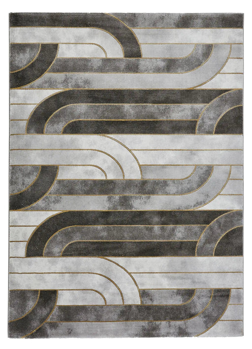 Think Rugs Rugs Craft 23430 Grey/Gold - Woven Rugs