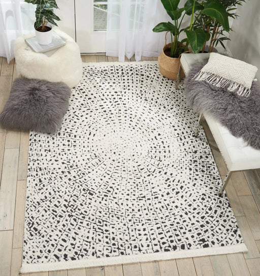 Nourison Rugs Kamala DS502 White Black - Woven Rugs