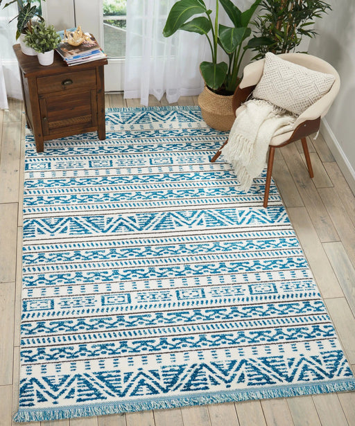 Nourison Rugs Kamala DS503 Ivory Blue - Woven Rugs