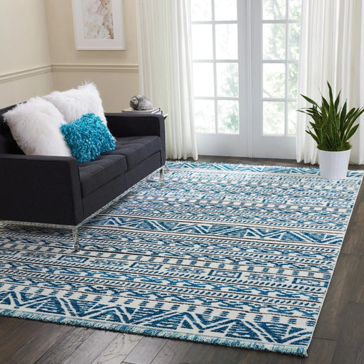 Nourison Rugs Kamala DS503 Ivory Blue - Woven Rugs