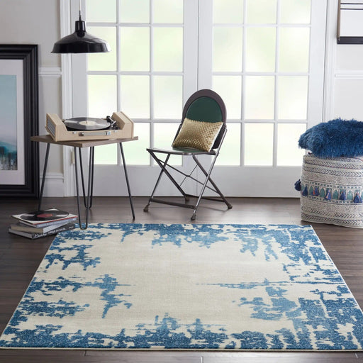 Nourison Rugs Etchings ETC04 Ivory Blue - Woven Rugs