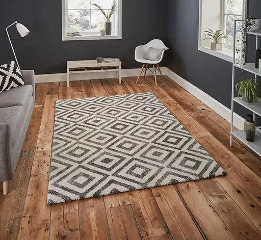 Think Rugs Rugs Elegant 4893 Grey White - Woven Rugs