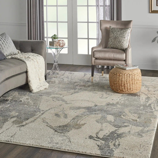 Nourison Rugs Fusion Nourison FSS16 Cream Grey - Woven Rugs