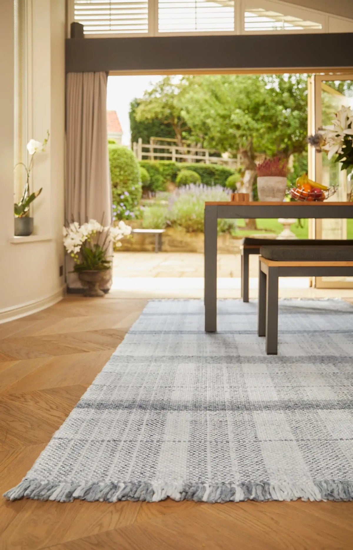 Origins Highland Check Light Grey — Woven Rugs