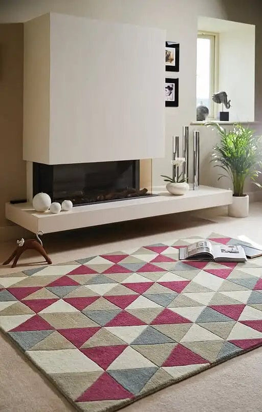 Origins Rugs Honeycomb Raspberry - Woven Rugs