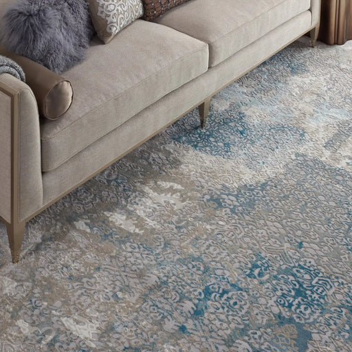 Nourison Rugs Karma Nourison KRM07 Ivory light Blue - Woven Rugs