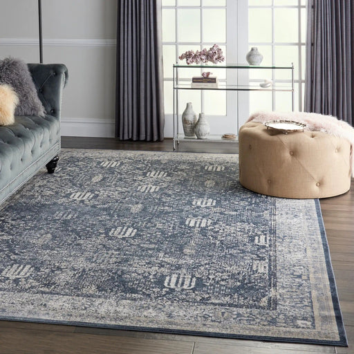 Nourison Rugs Runner / 66 x 231cm Kathy Ireland Malta MAI12 Navy Ivory Runner 099446495075 - Woven Rugs