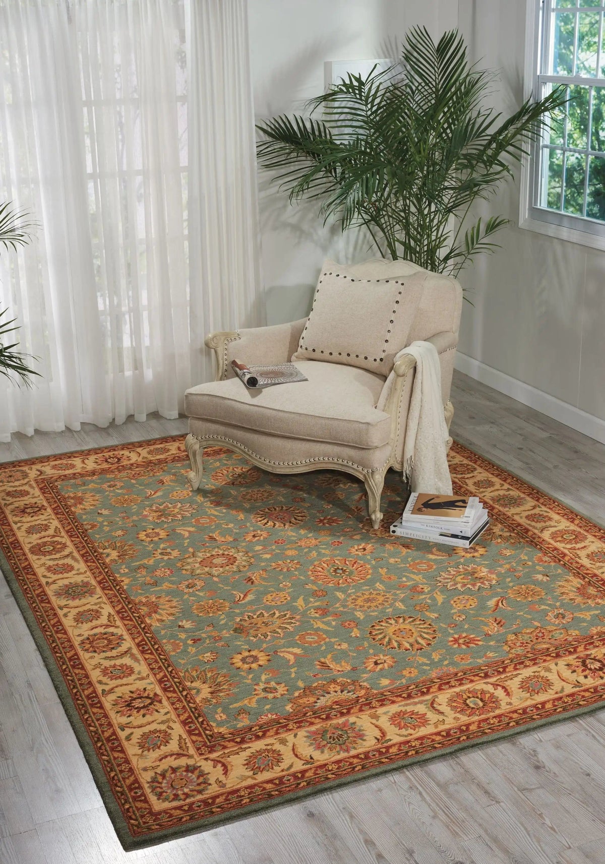 True Living Rugs Living Treasures LI05 Aqua — Woven Rugs