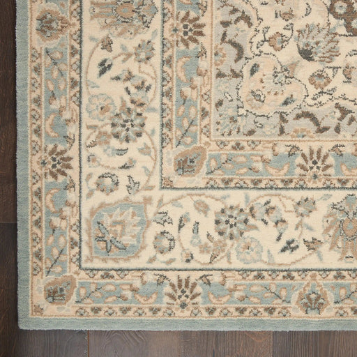 Nourison Rugs Living Treasures LI15 Aqua Ivory - Woven Rugs