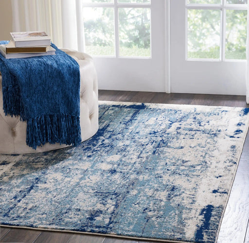 Nourison Rugs Maxell MAE16 Ivory Blue - Woven Rugs