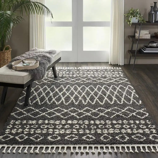 Nourison Rugs Moroccan Shag MRS02 Charcoal - Woven Rugs