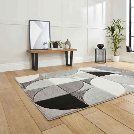 Think Rugs Rugs Matrix Think MT63 Grey Black - Woven Rugs