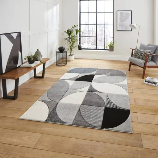 Think Rugs Rugs Matrix Think MT63 Grey Black - Woven Rugs