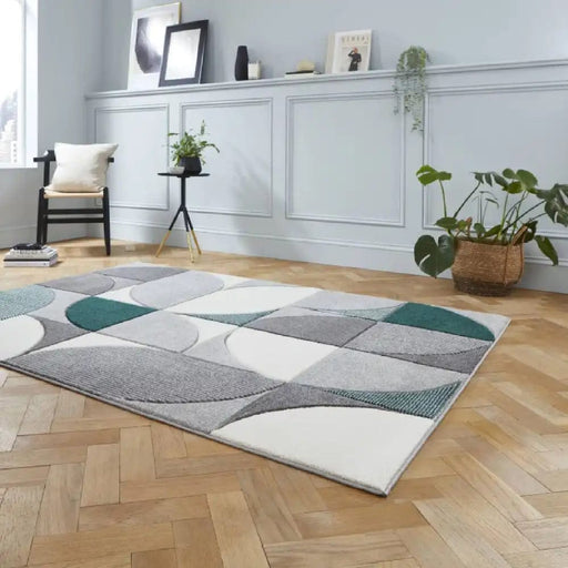 Think Rugs Rugs Matrix Think MT63 Grey Green - Woven Rugs