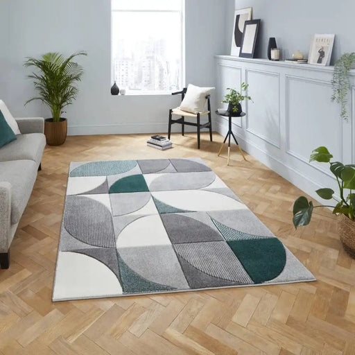 Think Rugs Rugs Matrix Think MT63 Grey Green - Woven Rugs