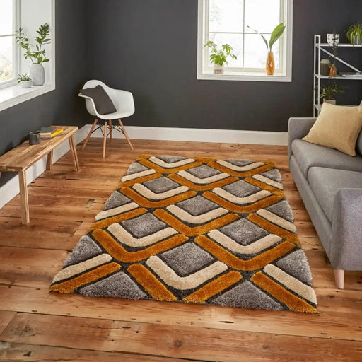 Think Rugs Rugs Noble House NH8199 Grey/Yellow - Woven Rugs