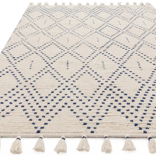 Asiatic Rugs Nepal Cream Blue Diamond - Woven Rugs