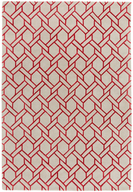 Asiatic Rugs Nexus Fine Lines Silver Red - Woven Rugs
