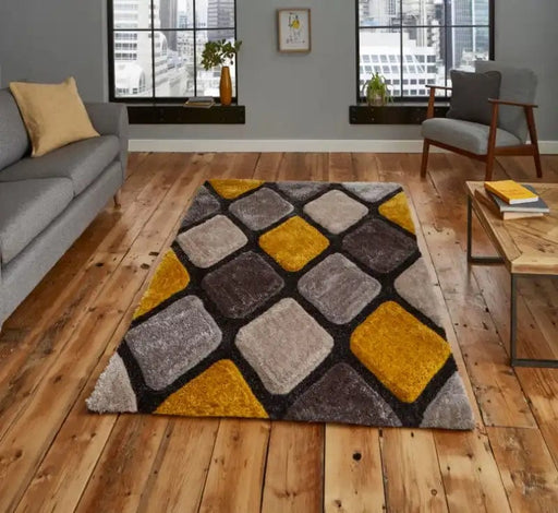 Think Rugs Rugs Noble House NH9247 Grey/Yellow - Woven Rugs