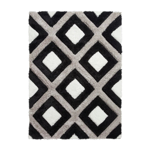 Think Rugs Rugs Olympia GR224 Black White - Woven Rugs