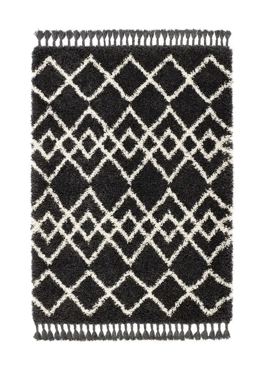 Origins Rugs Rectangle / 80 x 150cm Morocco Charcoal/ Ivory 5026134534001 - Woven Rugs