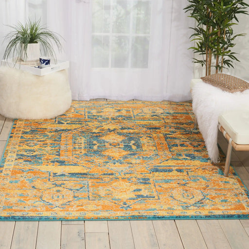 Nourison Rugs Passion Nourison PSN07 Teal Sun - Woven Rugs