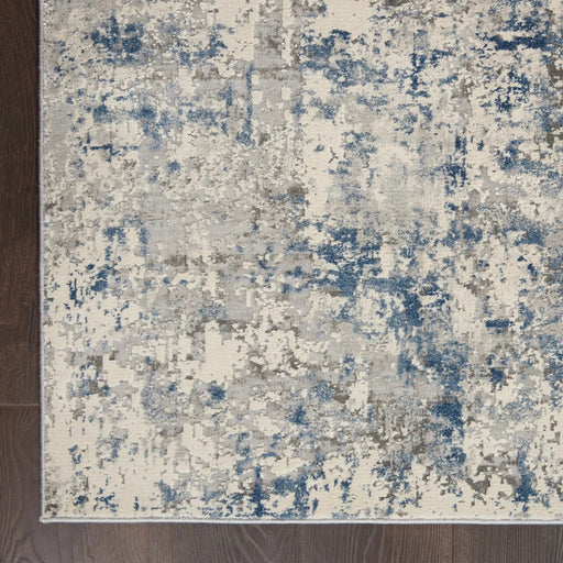 Nourison Rugs Runner / 66 x 230cm Rustic Textures RUS07 Ivory Grey Blue 99446496287 - Woven Rugs