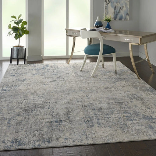 Nourison Rugs Runner / 66 x 230cm Rustic Textures RUS07 Ivory Grey Blue 99446496287 - Woven Rugs