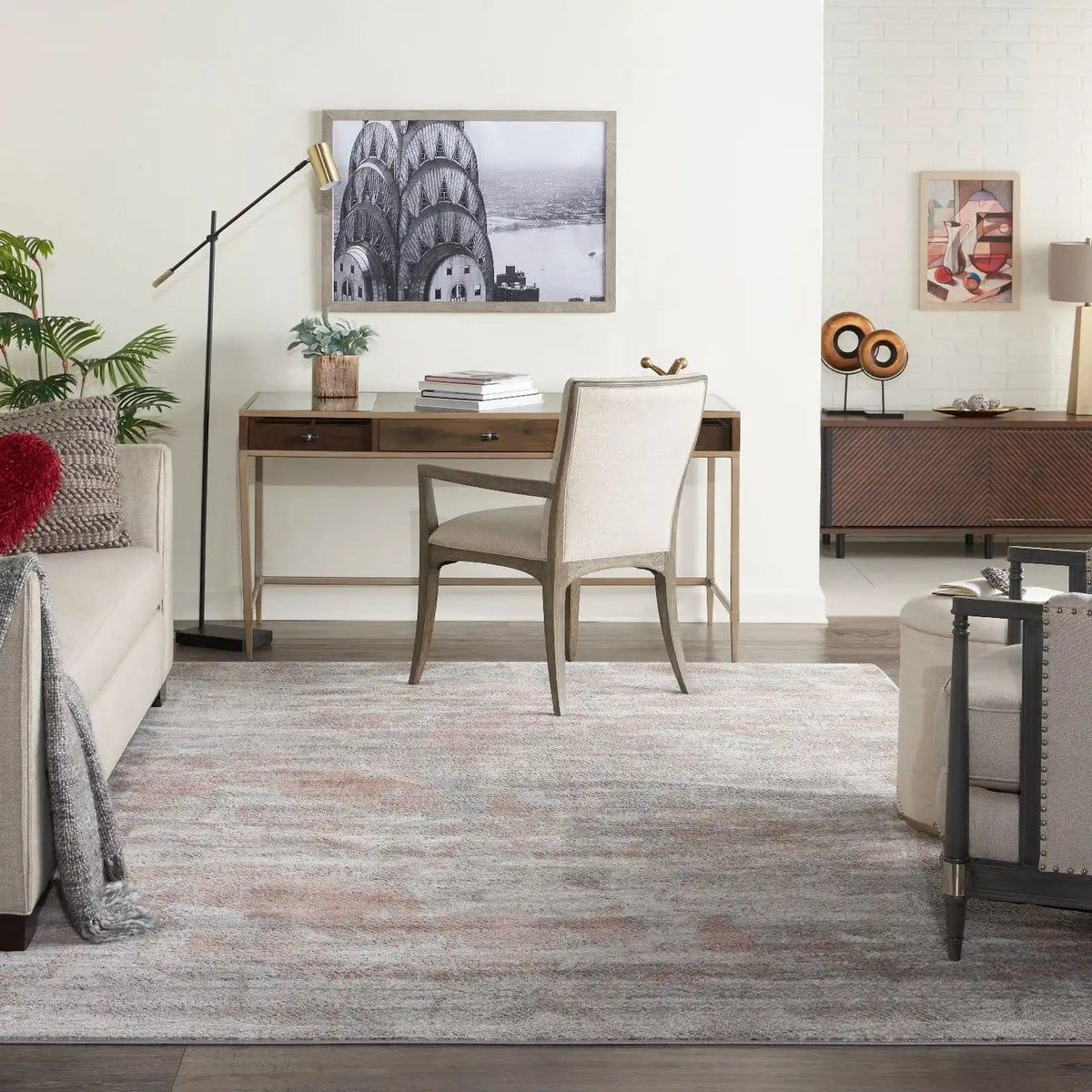 Rustic Textures RUS15 Light Grey Rust Runner — Woven Rugs