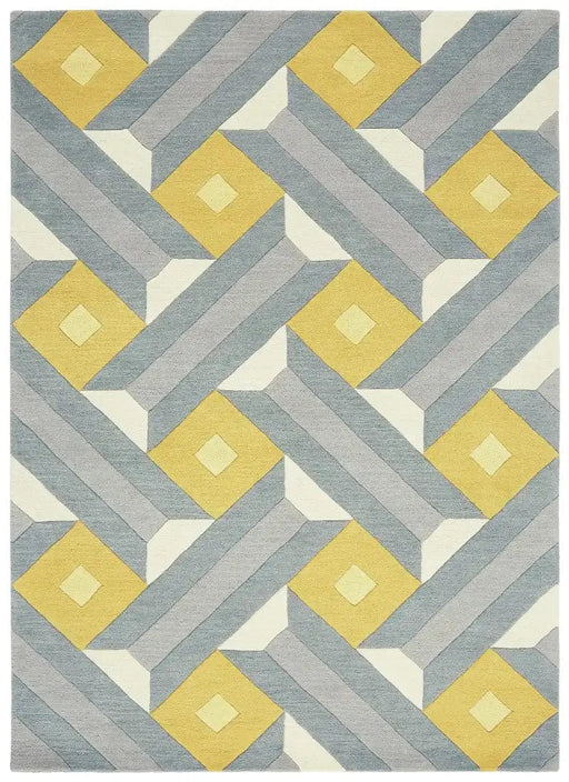 Asiatic Rugs Reef RF01 Motif Ochre Grey - Woven Rugs