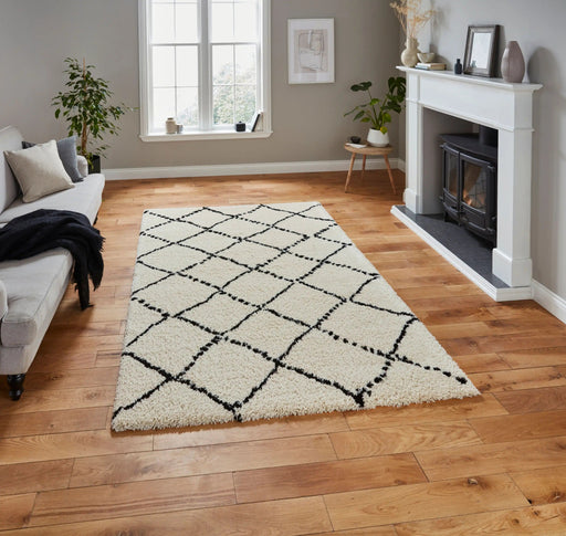 Think Rugs Rugs Royal Nomadic 5413 Ivory Black - Woven Rugs