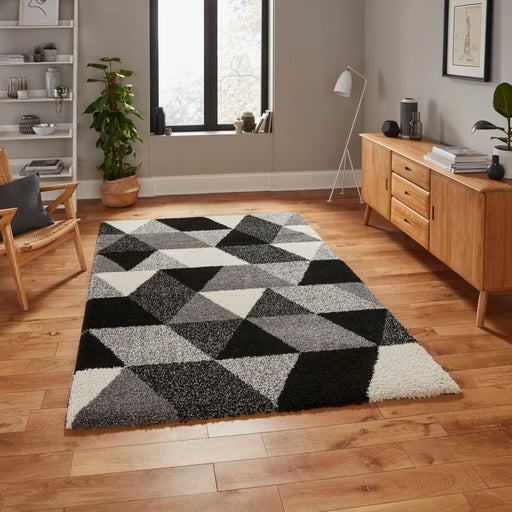 Think Rugs Rugs Royal Nomadic 7611 Black White - Woven Rugs