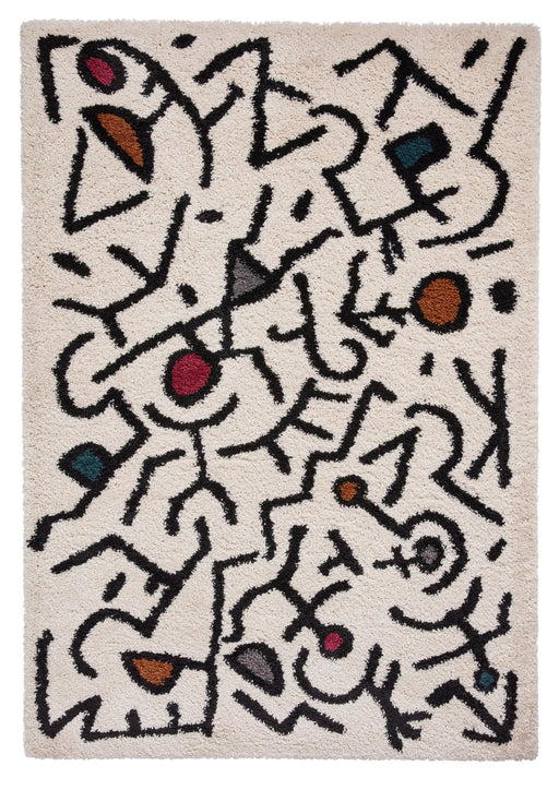 Think Rugs Rugs Royal Nomadic A637 Cream Black Multi - Woven Rugs