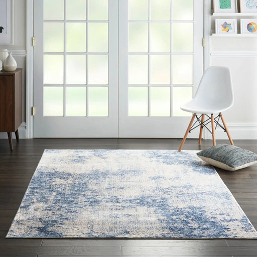 Silky Textures SLY01 Ivory Blue Runner 1