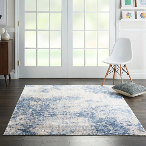 Nourison Rugs Runner / 66 x 229cm Runner Silky Textures SLY01 Ivory Blue Runner 099446709653 - Woven Rugs