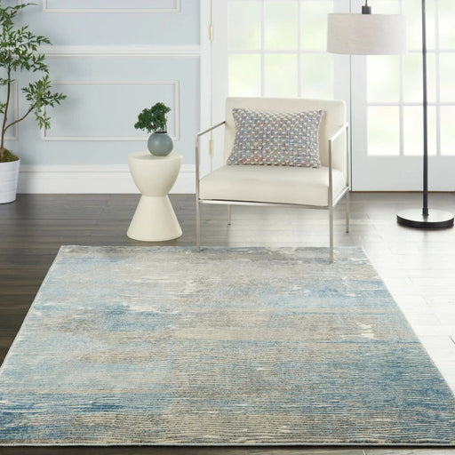 Nourison Rugs Solace SLA01 Ivory Grey Blue - Woven Rugs