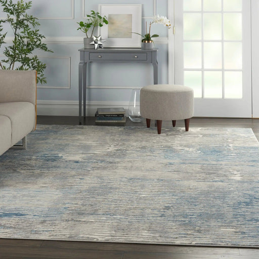 Nourison Rugs Solace SLA01 Ivory Grey Blue - Woven Rugs