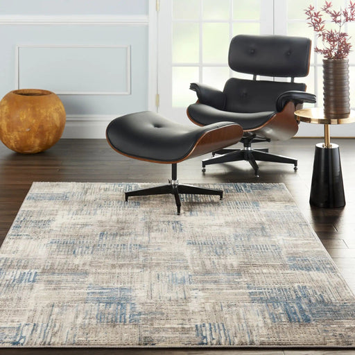 Nourison Rugs Solace SLA03 Ivory Grey Blue - Woven Rugs