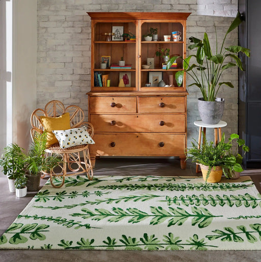 Scion Rugs Scion Screen Printed Ferns Juniper 125907 - Woven Rugs