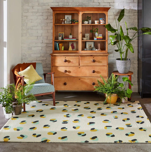 Scion Rugs Scion Screen Printed Leopard Dots Pebble Sage 125206 - Woven Rugs