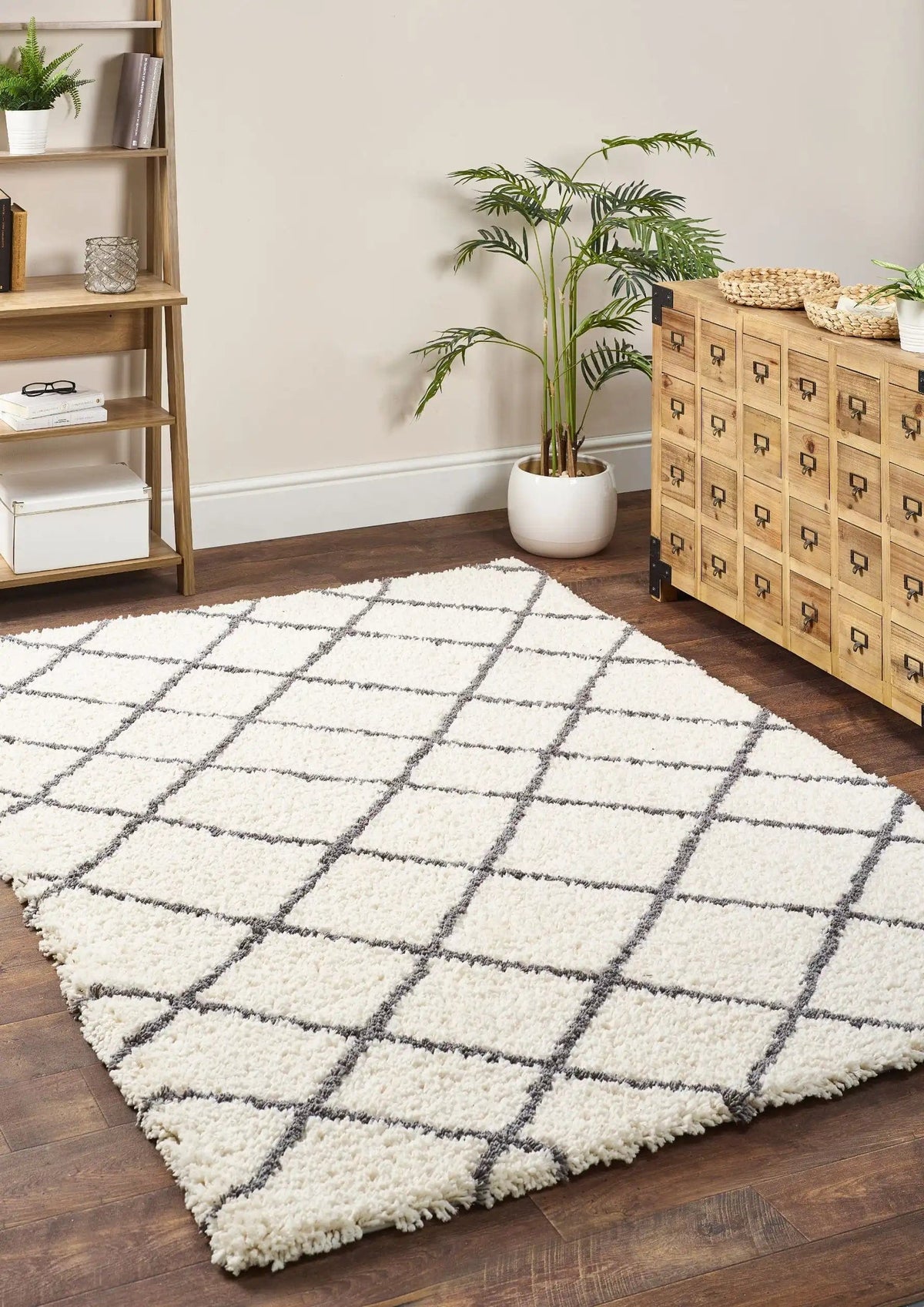Artisan Diamond White/Grey — Woven Rugs