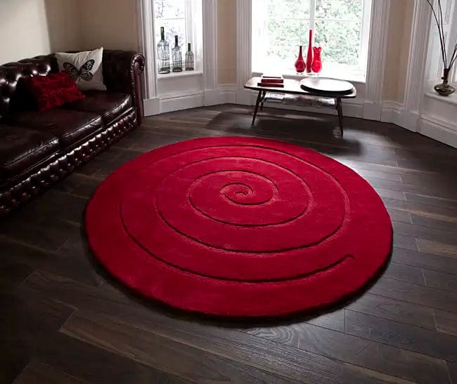 Red Woven Rug Spiral Red — Woven Rugs